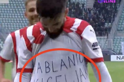 Ajdin Hasić i jego dedykacja (fot. Canal+ Sport)