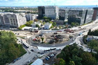 Zamknięta ulica Dobrego Pasterza (fot. tramwajdomistrzejowic.pl)