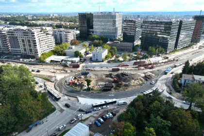 Zamknięta ulica Dobrego Pasterza (fot. tramwajdomistrzejowic.pl)