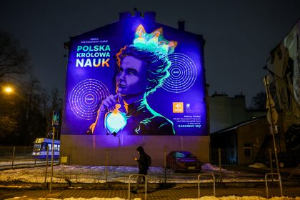 Mural z Marią Skłodowską-Curie