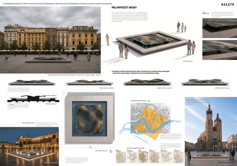 Wizualizacja nowej fontanny na Rynku Głównym (fot. Krakow.pl)