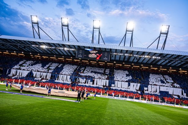 Kibice Wisły na meczu z GKS Katowice